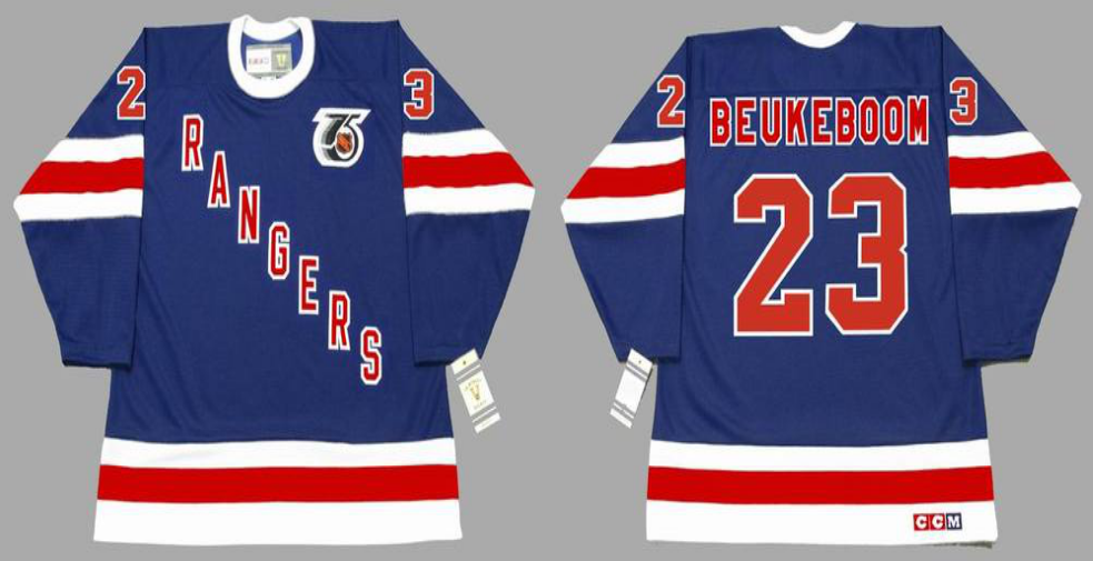 2019 Men New York Rangers 23 Beukeboom blue style #2 CCM NHL jerseys